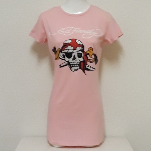 👹SOLD👹Ed Hardy Christian Audigier Top Womens LG - Picture 2 of 7